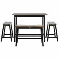 Safavieh 36 x 24 x 44 in. 4 Piece Ronin Pub Table Black & Brown, 4PK AMH8503B